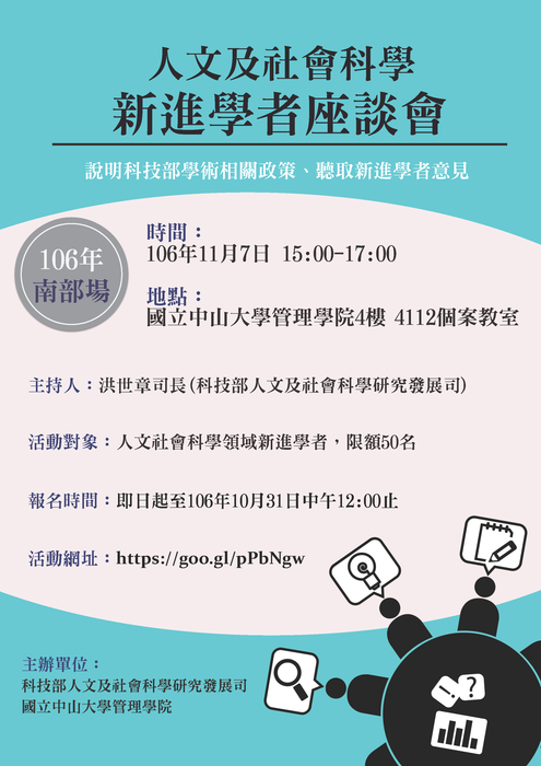 106/11/07(二) 人文及社會科學新進學者座談會圖片